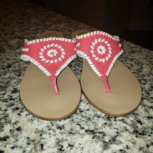 Jack Rogers Coral and White Sandals